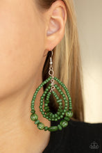 Load image into Gallery viewer, Prana Party- Green and Gold Earrings- Paparazzi Accessories