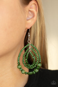 Prana Party- Green and Gold Earrings- Paparazzi Accessories