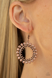 Radiating Radiance- Copper Earrings- Paparazzi Accessories