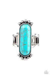 Ranch Relic- Blue and Silver Ring- Paparazzi Accessories