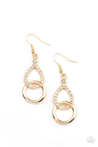 Red Carpet Couture- White and Gold Earrings- Paparazzi Accessories