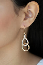 Load image into Gallery viewer, Red Carpet Couture- White and Gold Earrings- Paparazzi Accessories