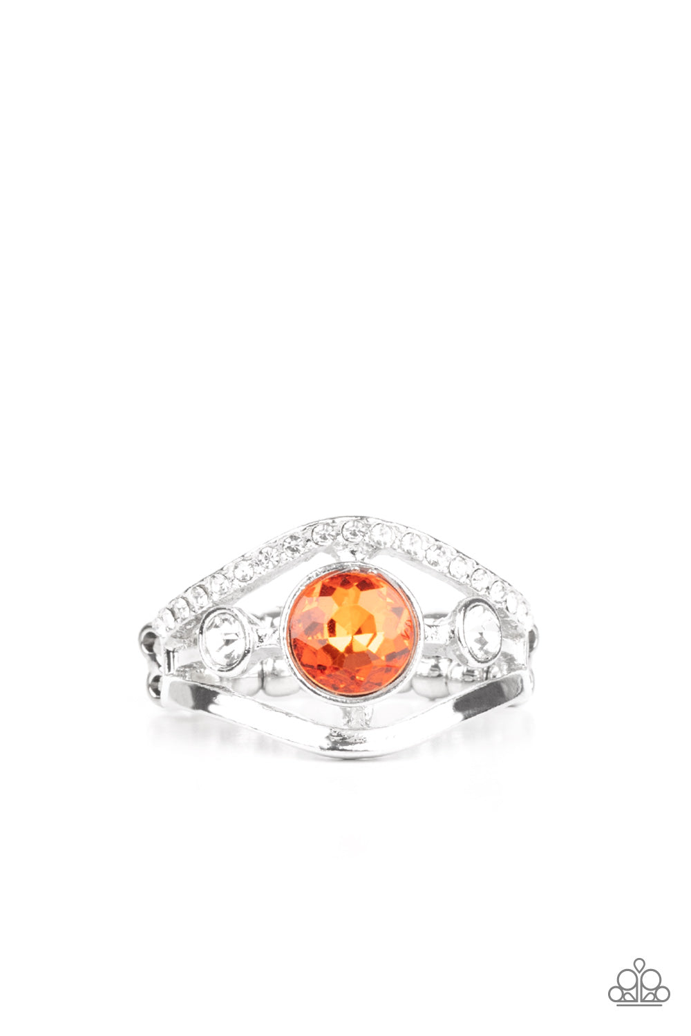 Rich With Richness Orange and Silver Ring Paparazzi Accessories