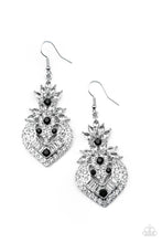 Load image into Gallery viewer, Royal Hustle- Black and Silver Earrings- Paparazzi Accessories