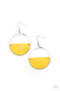 Seashore Vibes- Yellow and Silver Earrings- Paparazzi Accessories