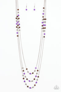 Seasonal Sensation- Purple and Silver Necklace- Paparazzi Accessories