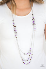 Load image into Gallery viewer, Seasonal Sensation- Purple and Silver Necklace- Paparazzi Accessories