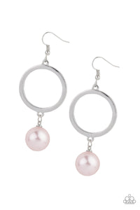SoHo Solo- Pink and Silver Earrings- Paparazzi Accessories
