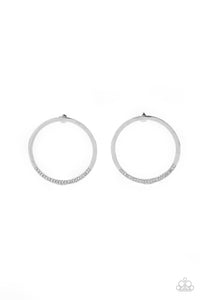 Spot On Opulence- White and Silver Earrings- Paparazzi Accessories