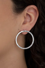 Load image into Gallery viewer, Spot On Opulence- White and Silver Earrings- Paparazzi Accessories