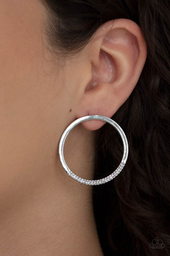 Spot On Opulence- White and Silver Earrings- Paparazzi Accessories