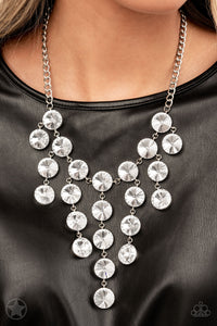 Spotlight Stunner- White and Silver Necklace- Paparazzi Accessories