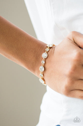 Starstruck Sparkle- White and Gold Bracelet- Paparazzi Accessories