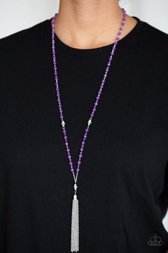Tassel Takeover- Purple and Silver Necklace- Paparazzi Accessories