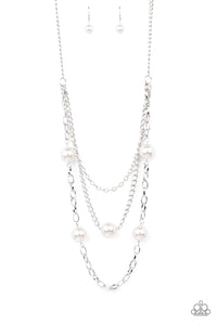 Thanks For The Compliment- White and Silver Necklace- Paparazzi Accessories