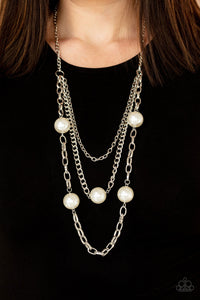 Thanks For The Compliment- White and Silver Necklace- Paparazzi Accessories