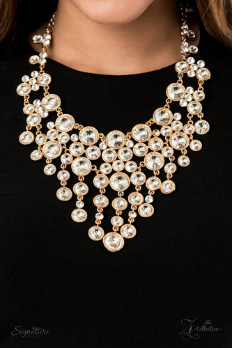The Rosa- White and Gold Zi Necklace- Paparazzi Accessories
