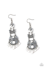 Load image into Gallery viewer, Tropic Tribe- White and Silver Earrings- Paparazzi Accessories