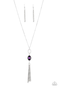 Unstoppable Glamour- Purple and Silver Necklace- Paparazzi Accessories