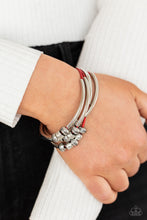 Load image into Gallery viewer, We Aim To Please- Red and Silver Bracelet- Paparazzi Accessories
