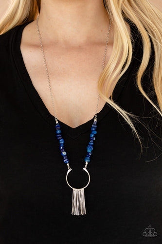 With Your ART and Soul- Blue and Silver Necklace- Paparazzi Accessories