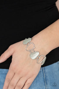 Yacht Club Couture- White and Silver Bracelet- Paparazzi Accessories