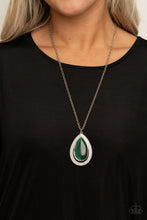Load image into Gallery viewer, You Dropped This- Green and Silver Necklace- Paparazzi Accessories