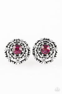 Courtly Courtliness- Pink and Silver Earrings- Paparazzi Accessories