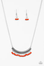 Load image into Gallery viewer, Fringe Fever- Red and Silver Necklace- Paparazzi Accessories