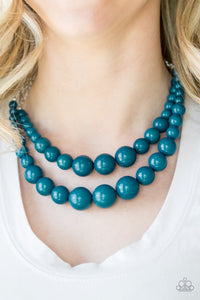 Full Bead Ahead- Blue and Silver Necklace- Paparazzi Accessories