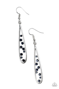 Here Comes The REIGN- Blue and Silver Earrings- Paparazzi Accessories