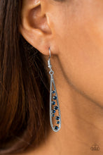 Load image into Gallery viewer, Here Comes The REIGN- Blue and Silver Earrings- Paparazzi Accessories