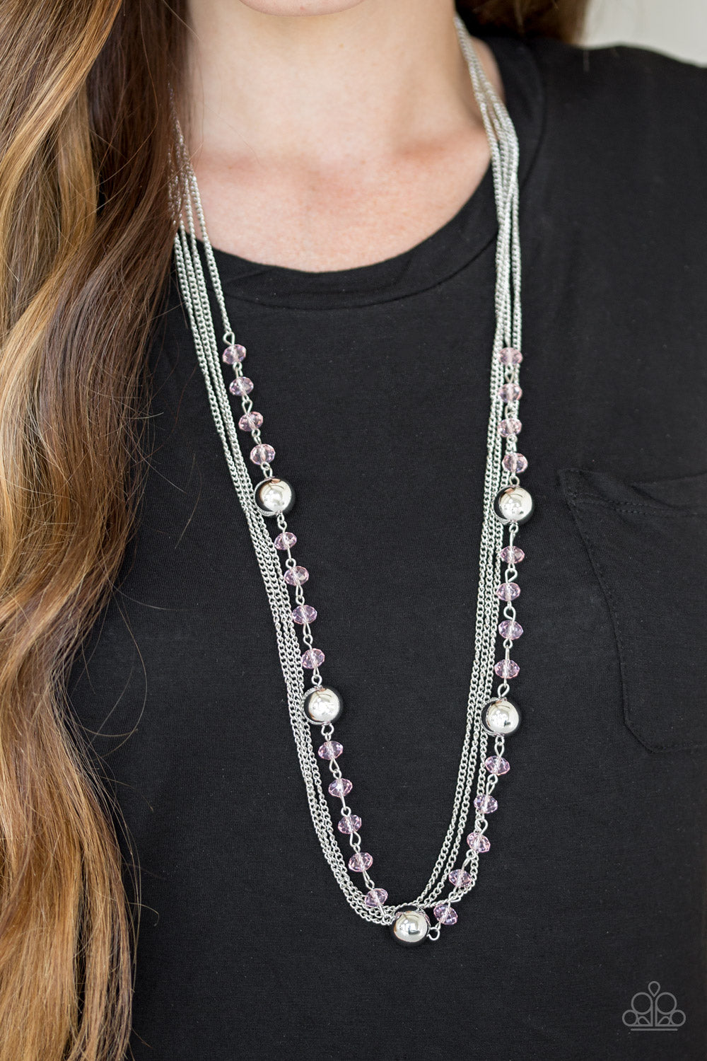 High Standards- Pink and Silver Necklace- Paparazzi Accessories