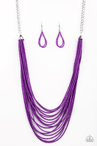 Peacefully Pacific- Purple and Silver Necklace- Paparazzi Accessories