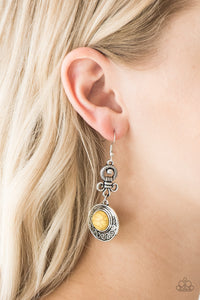 Southern Serenity- Yellow and Silver Earrings- Paparazzi Accessories