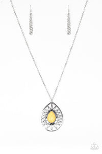 Summer Sunbeam- Yellow and Silver Necklace- Paparazzi Accessories