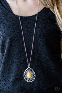 Summer Sunbeam- Yellow and Silver Necklace- Paparazzi Accessories