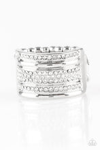 Load image into Gallery viewer, Top Dollar Drama- White and Silver Ring- Paparazzi Accessories