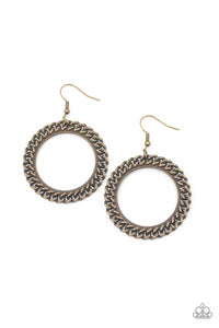 Above The RIMS- Brass Earrings- Paparazzi Accessories