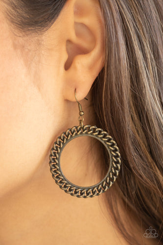 Above The RIMS- Brass Earrings- Paparazzi Accessories