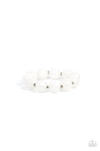 Arctic Affluence- White and Silver Bracelet- Paparazzi Accessories