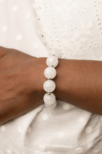 Arctic Affluence- White and Silver Bracelet- Paparazzi Accessories