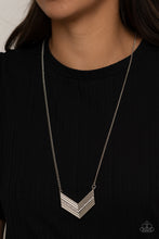 Load image into Gallery viewer, Armed and FABULOUS- White and Silver Necklace- Paparazzi Accessories