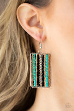 Load image into Gallery viewer, Beadwork Wonder- Blue and Black Earrings- Paparazzi Accessories