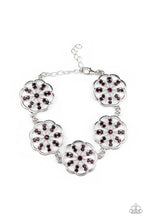 Load image into Gallery viewer, Blooming Bling- Purple and Silver Bracelet- Paparazzi Accessories