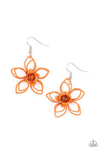 Load image into Gallery viewer, Botanical Bonanza- Orange and Silver Earrings- Paparazzi Accessories