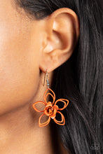 Load image into Gallery viewer, Botanical Bonanza- Orange and Silver Earrings- Paparazzi Accessories