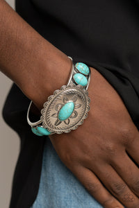 Canyon Heirloom- Blue and Silver Bracelet- Paparazzi Accessories
