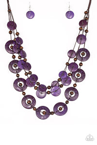 Catalina Coastin- Purple and Brown Necklace- Paparazzi Accessories
