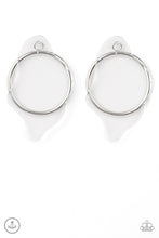 Load image into Gallery viewer, Clear The Way!- White and Silver Earrings- Paparazzi Accessories